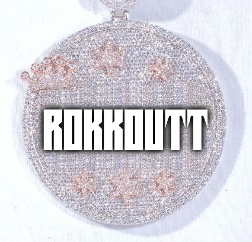 CUSTOM LETTER NECKLACE 3D BIG CROWN DISC made by The GUU Shop