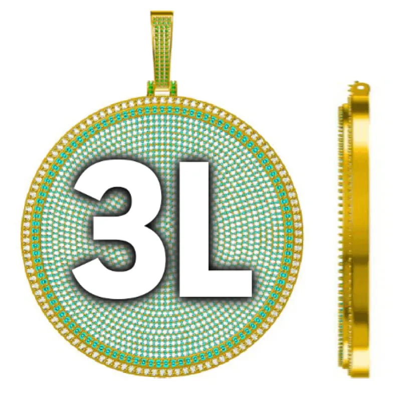 CUSTOM LETTER NECKLACE 3D BIG DISC made by The GUU Shop