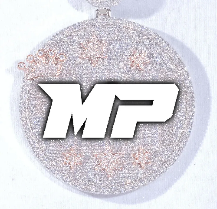 CUSTOM LETTER NECKLACE 3D BIG CROWN DISC made by The GUU Shop