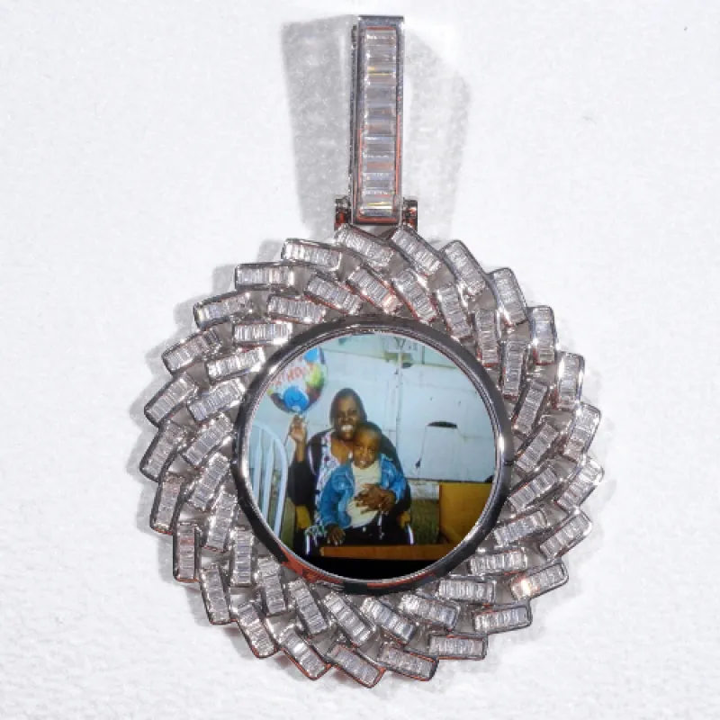Large 3D Baguette Custom Picture Pendant made by The GUU Shop