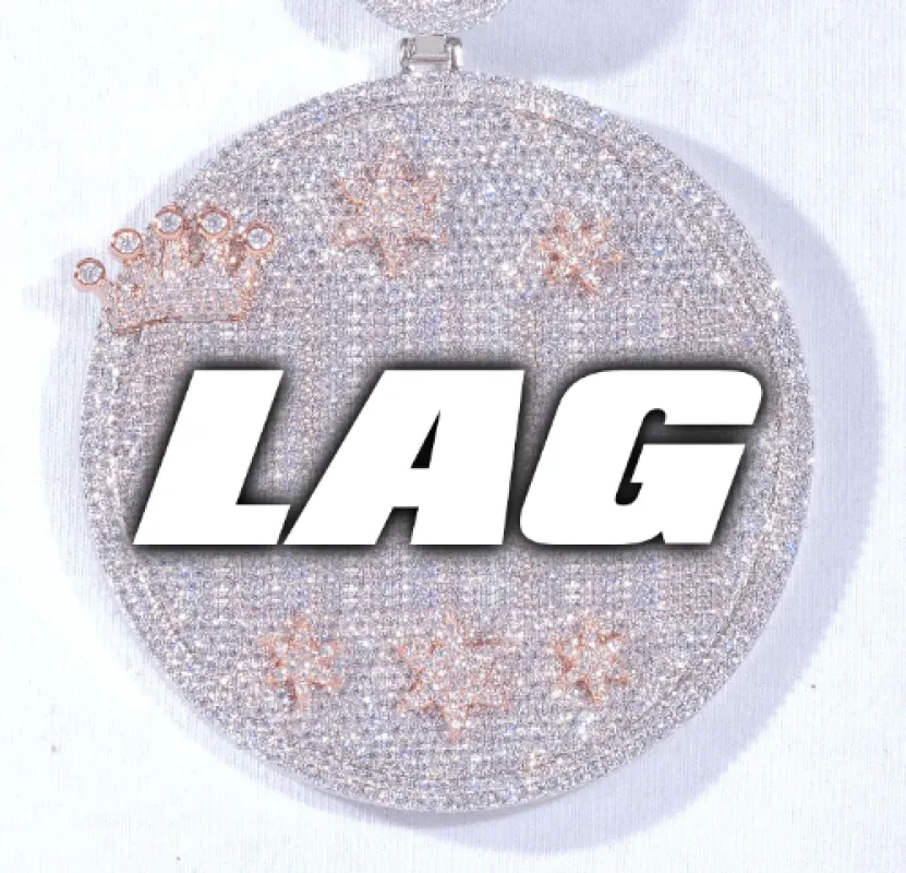 CUSTOM LETTER NECKLACE 3D BIG CROWN DISC made by The GUU Shop