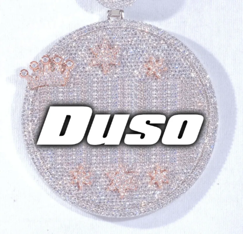 CUSTOM LETTER NECKLACE 3D BIG CROWN DISC made by The GUU Shop