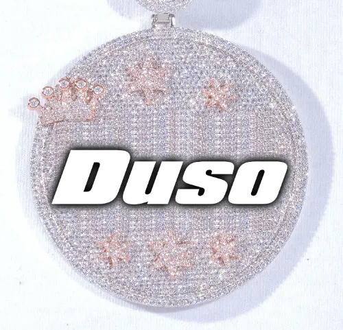 CUSTOM LETTER NECKLACE 3D BIG CROWN DISC sold by The GUU Shop