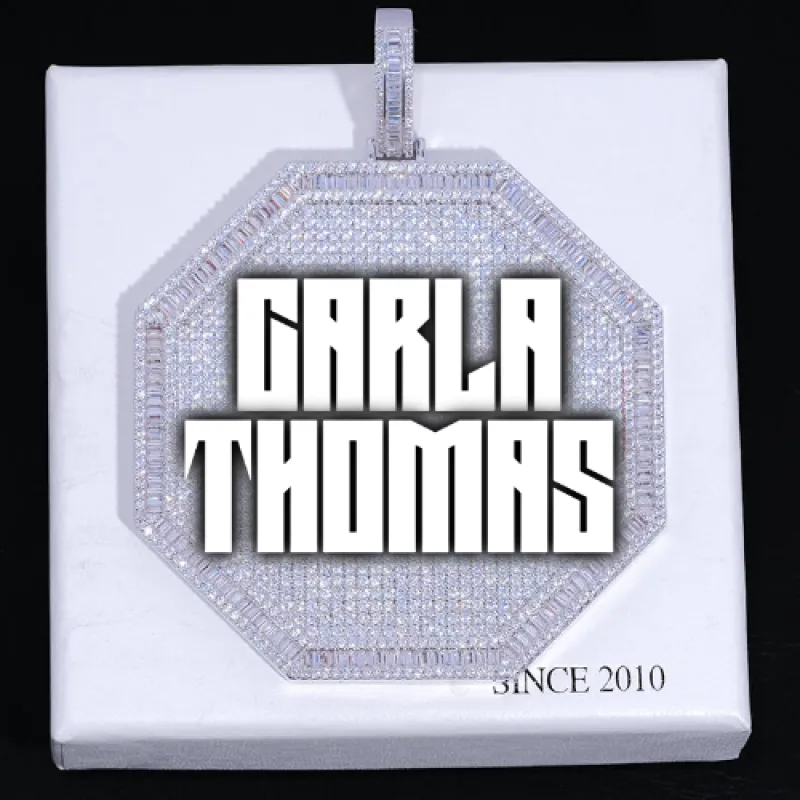 CUSTOM LETTER NECKLACE 3D BIG OCTAGON made by The GUU Shop