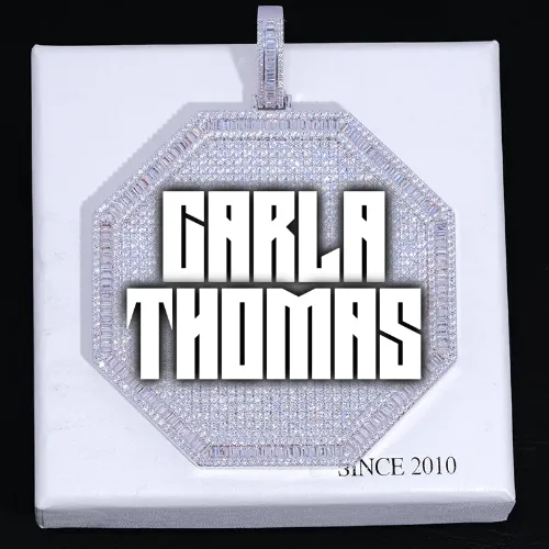 CUSTOM LETTER NECKLACE 3D BIG OCTAGON sold by The GUU Shop