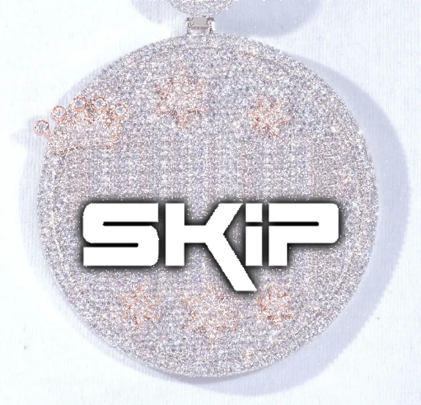 CUSTOM LETTER NECKLACE 3D BIG CROWN DISC made by The GUU Shop