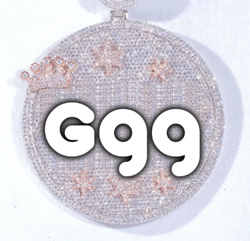 CUSTOM LETTER NECKLACE 3D BIG CROWN DISC made by The GUU Shop