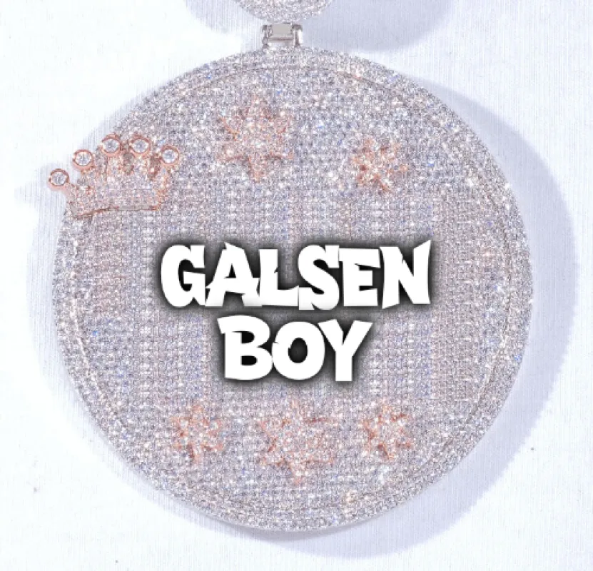 CUSTOM LETTER NECKLACE 3D BIG CROWN DISC made by The GUU Shop