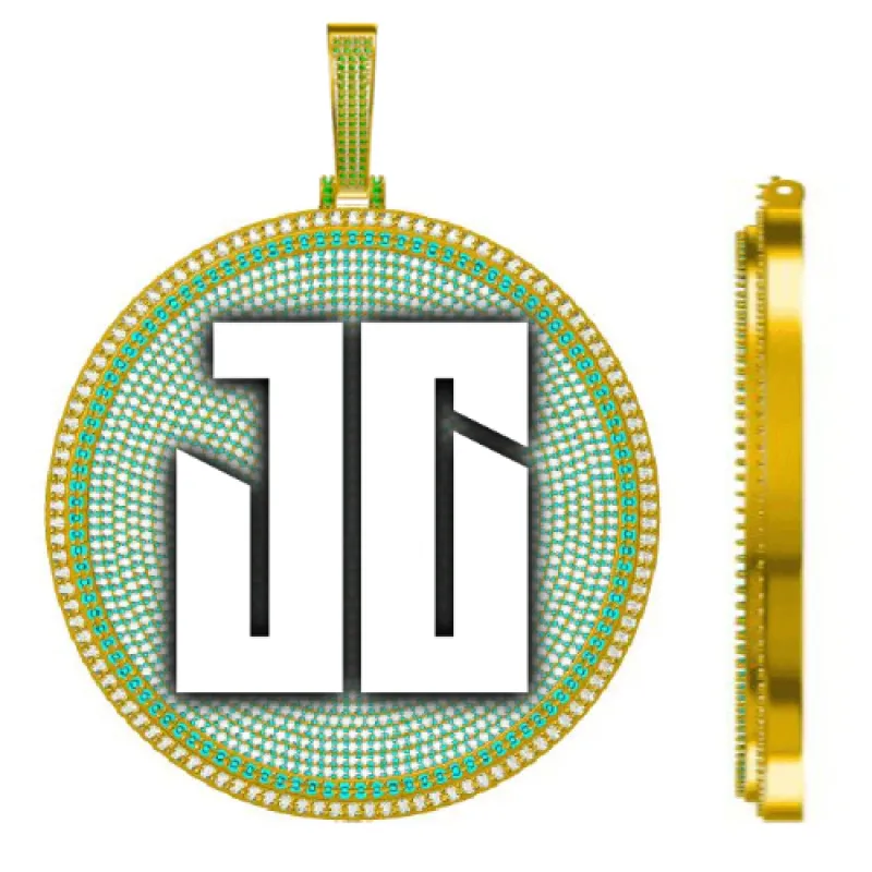 CUSTOM LETTER NECKLACE 3D BIG DISC made by The GUU Shop