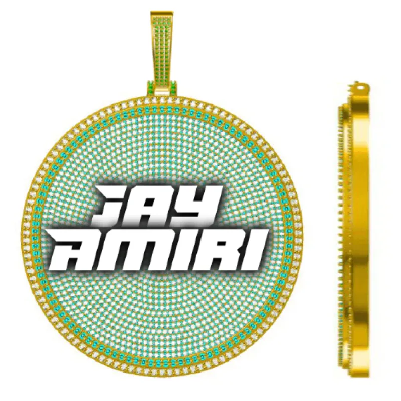 CUSTOM LETTER NECKLACE 3D BIG DISC made by The GUU Shop