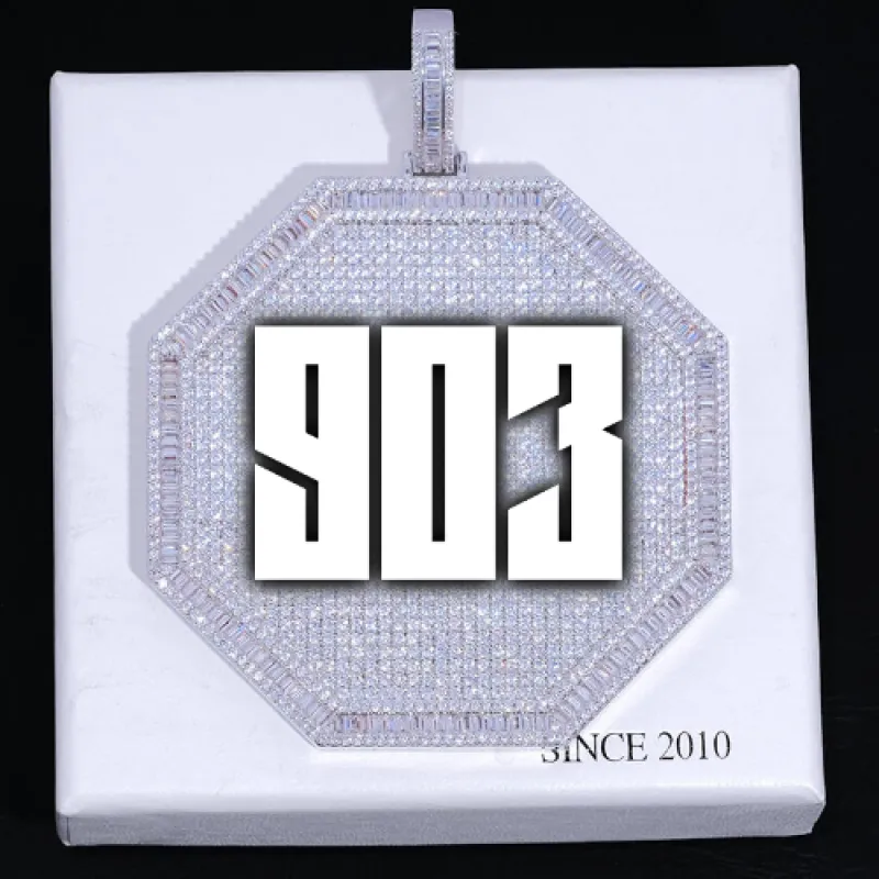 CUSTOM LETTER NECKLACE 3D BIG OCTAGON made by The GUU Shop