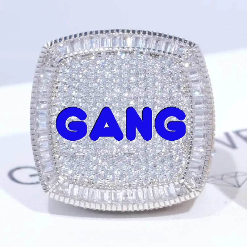 CUSTOM LETTER 3D ICED RING made by The GUU Shop