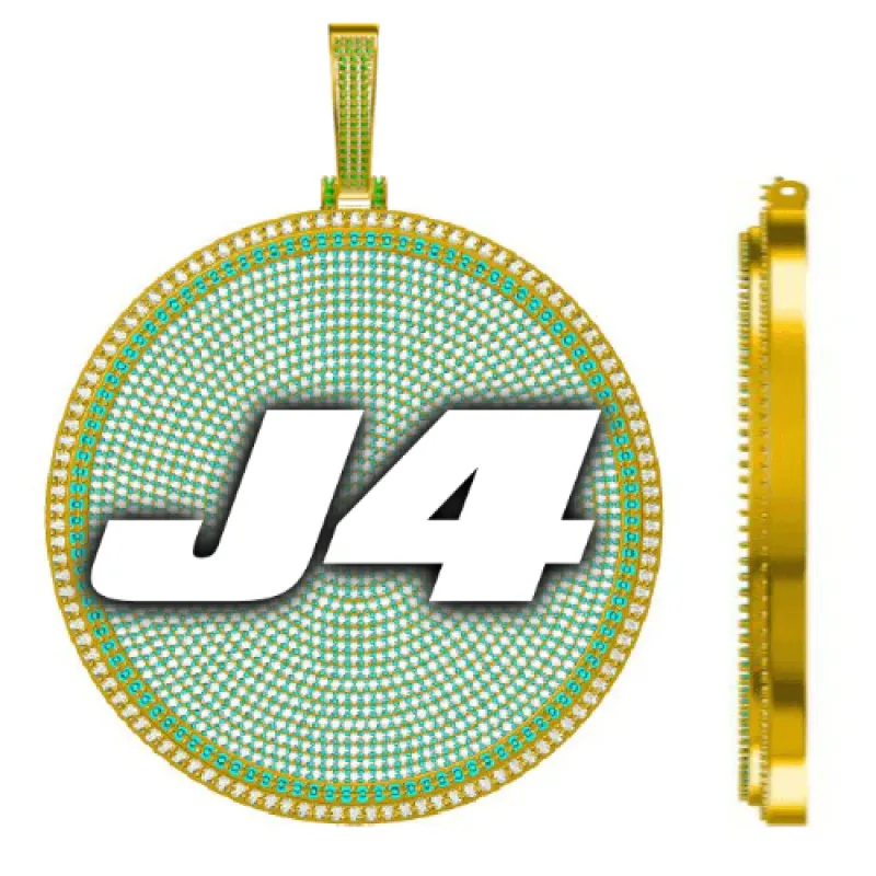 CUSTOM LETTER NECKLACE 3D BIG DISC made by The GUU Shop