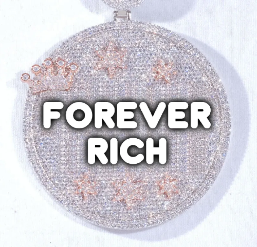 CUSTOM LETTER NECKLACE 3D BIG CROWN DISC made by The GUU Shop