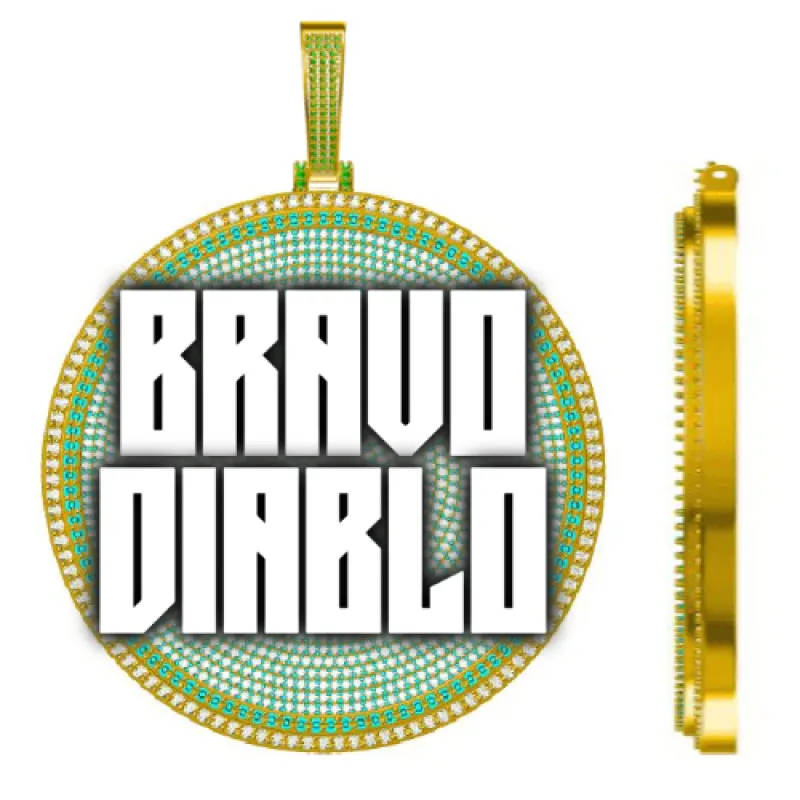 CUSTOM LETTER NECKLACE 3D BIG DISC made by The GUU Shop