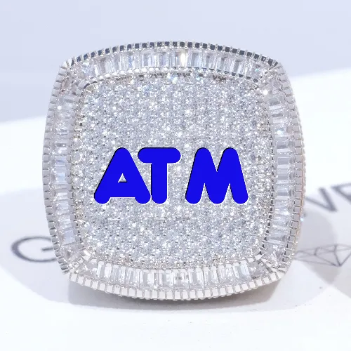 CUSTOM LETTER 3D ICED RING sold by The GUU Shop
