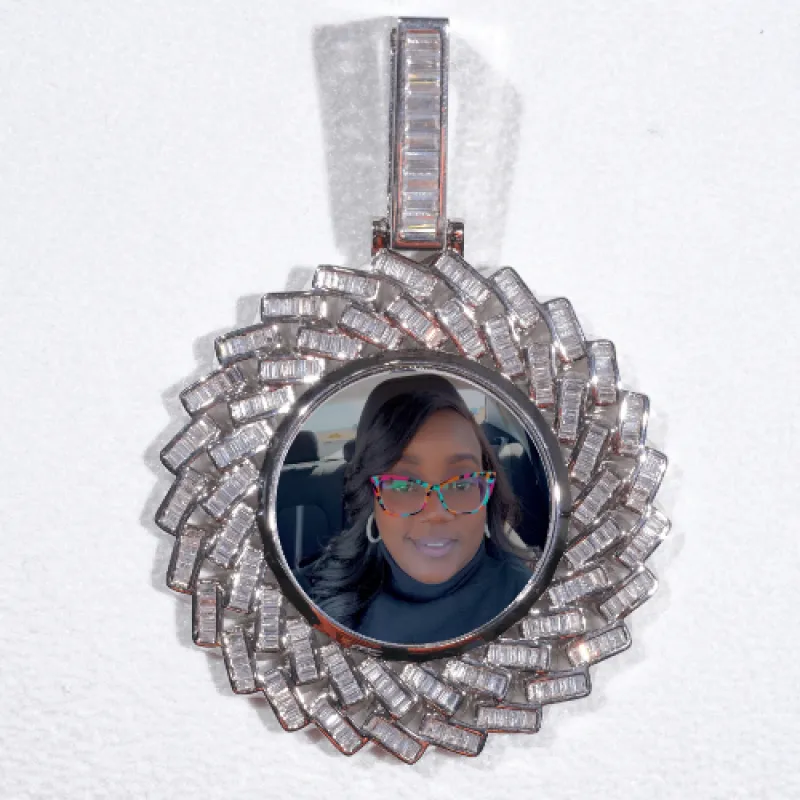 Large 3D Baguette Custom Picture Pendant made by The GUU Shop