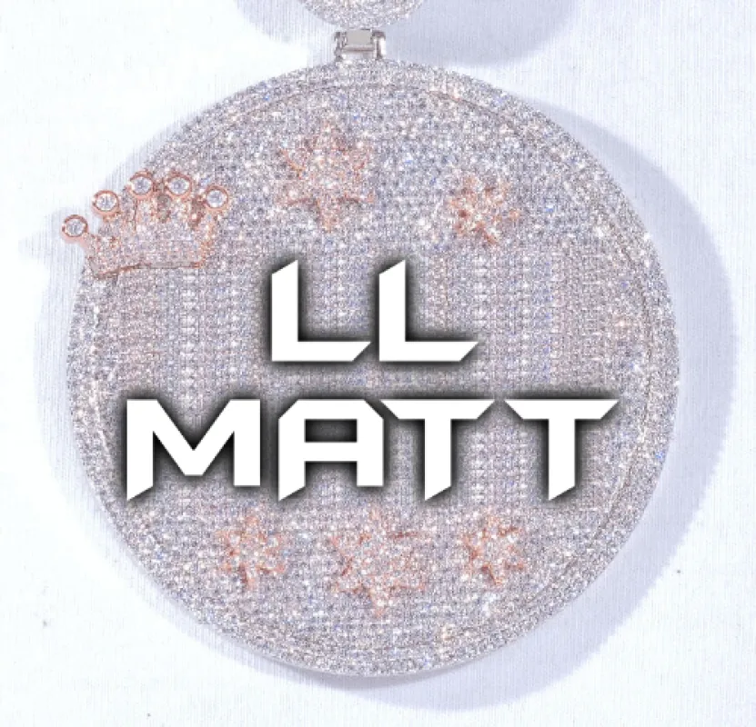 CUSTOM LETTER NECKLACE 3D BIG CROWN DISC made by The GUU Shop