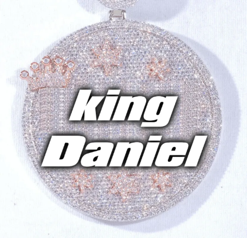 CUSTOM LETTER NECKLACE 3D BIG CROWN DISC made by The GUU Shop