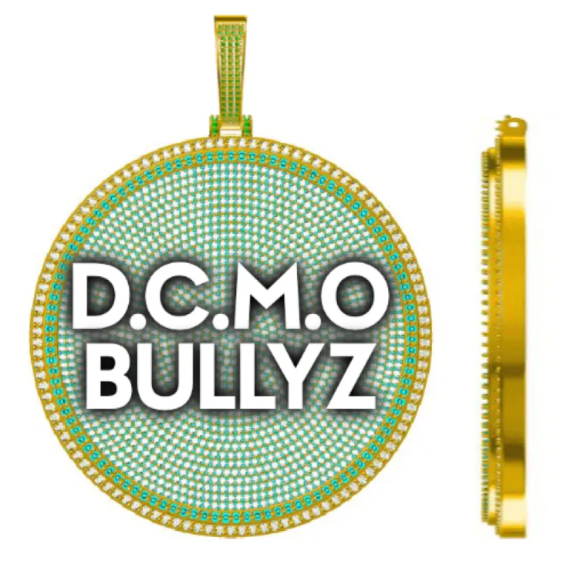 CUSTOM LETTER NECKLACE 3D BIG DISC made by The GUU Shop