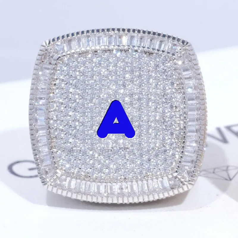 CUSTOM LETTER 3D ICED RING made by The GUU Shop