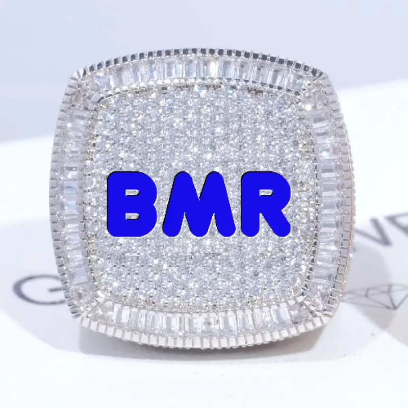 CUSTOM LETTER 3D ICED RING made by The GUU Shop