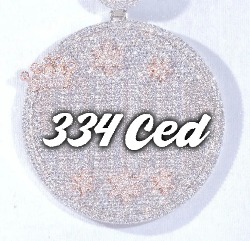 CUSTOM LETTER NECKLACE 3D BIG CROWN DISC made by The GUU Shop