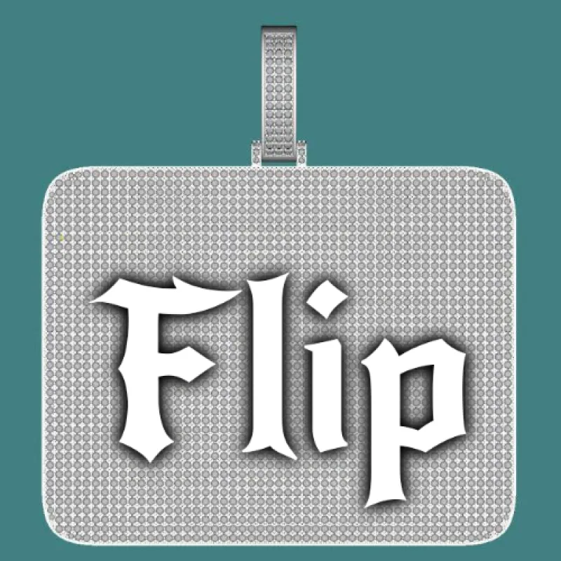 CUSTOM LETTER NECKLACE 3D BIG SQUARE made by The GUU Shop