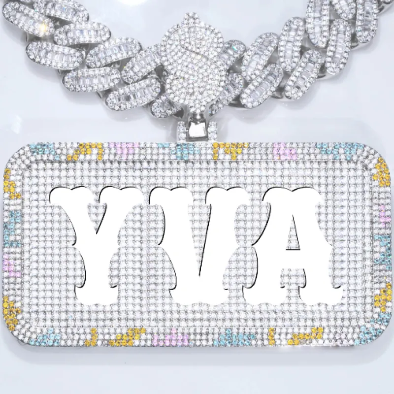 CUSTOM LETTER NECKLACE 3D COLORFUL SQUARE made by The GUU Shop