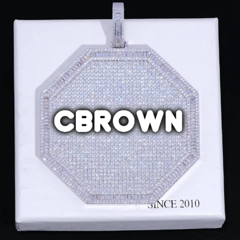 CUSTOM LETTER NECKLACE 3D BIG OCTAGON made by The GUU Shop