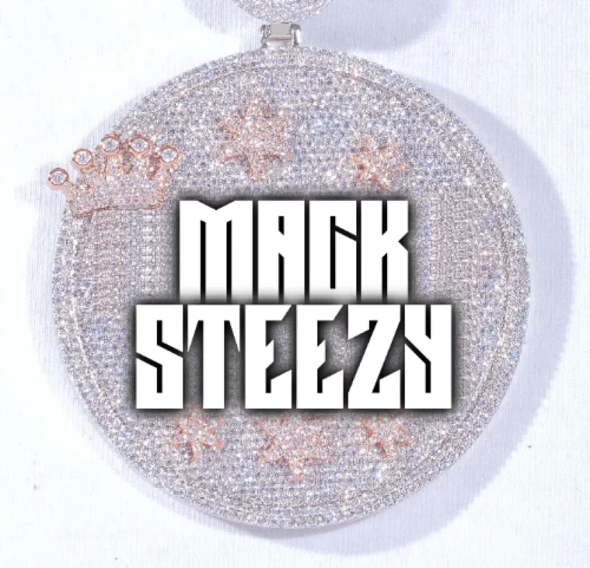 CUSTOM LETTER NECKLACE 3D BIG CROWN DISC made by The GUU Shop