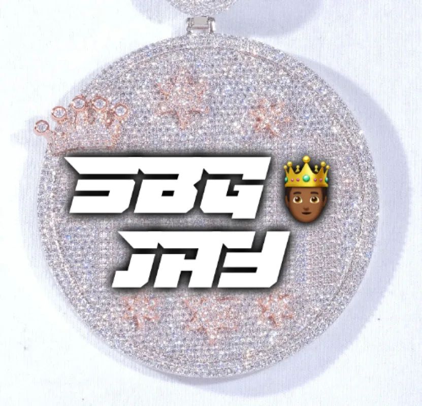 CUSTOM LETTER NECKLACE 3D BIG CROWN DISC made by The GUU Shop