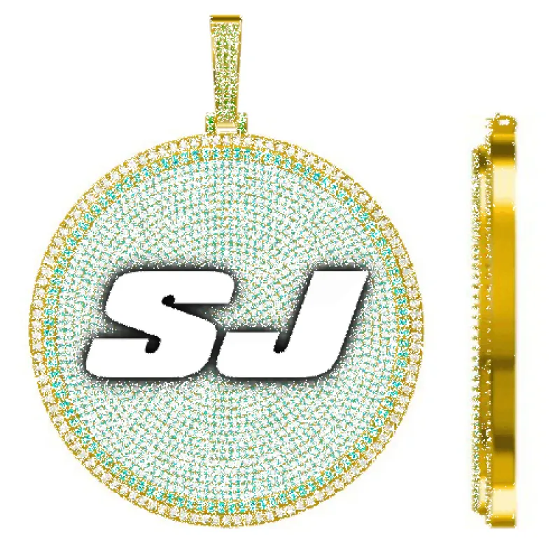 CUSTOM LETTER NECKLACE 3D BIG DISC made by The GUU Shop