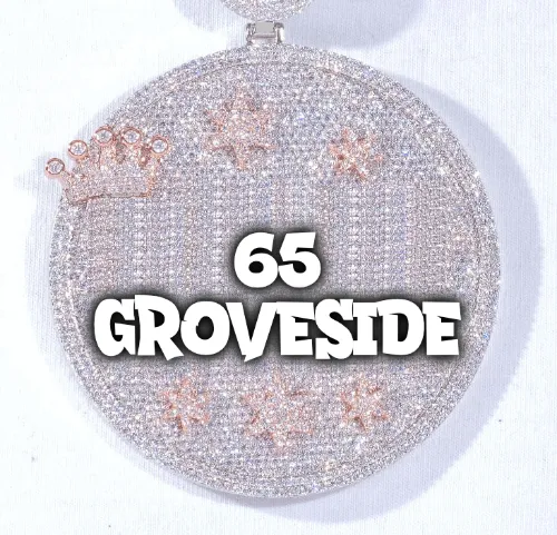 CUSTOM LETTER NECKLACE 3D BIG CROWN DISC sold by The GUU Shop