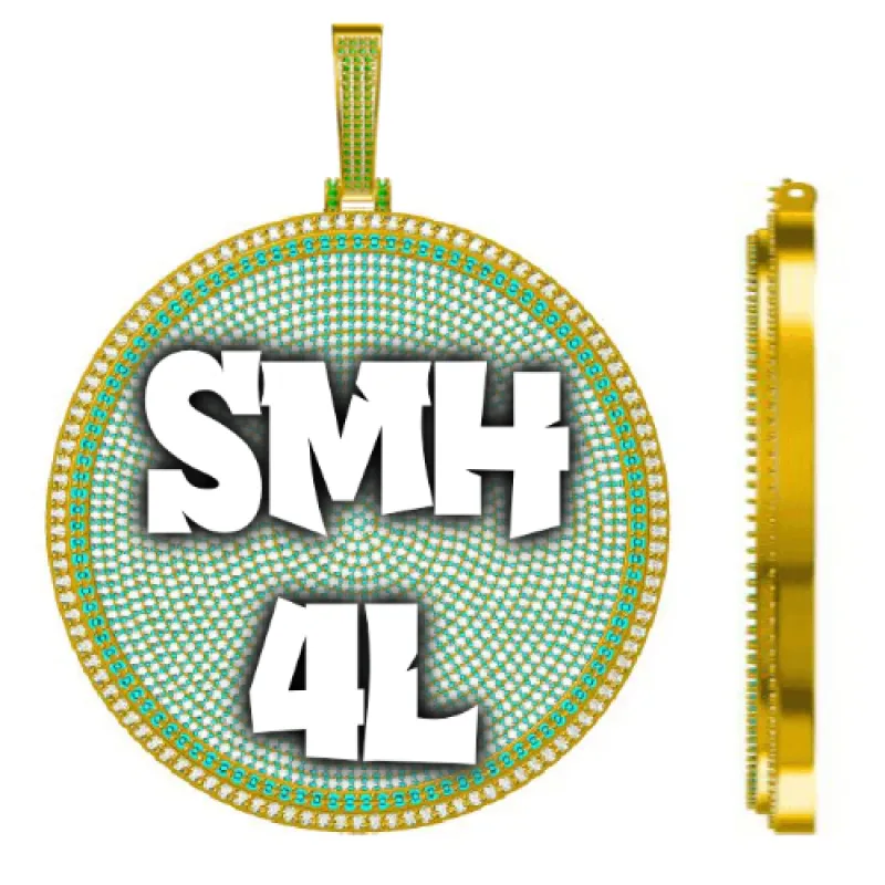 CUSTOM LETTER NECKLACE 3D BIG DISC made by The GUU Shop