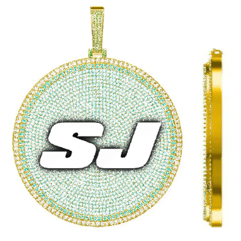 CUSTOM LETTER NECKLACE 3D BIG DISC made by The GUU Shop