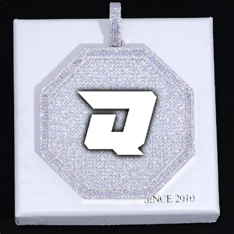 CUSTOM LETTER NECKLACE 3D BIG OCTAGON made by The GUU Shop