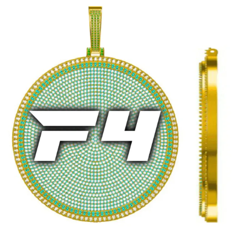 CUSTOM LETTER NECKLACE 3D BIG DISC made by The GUU Shop