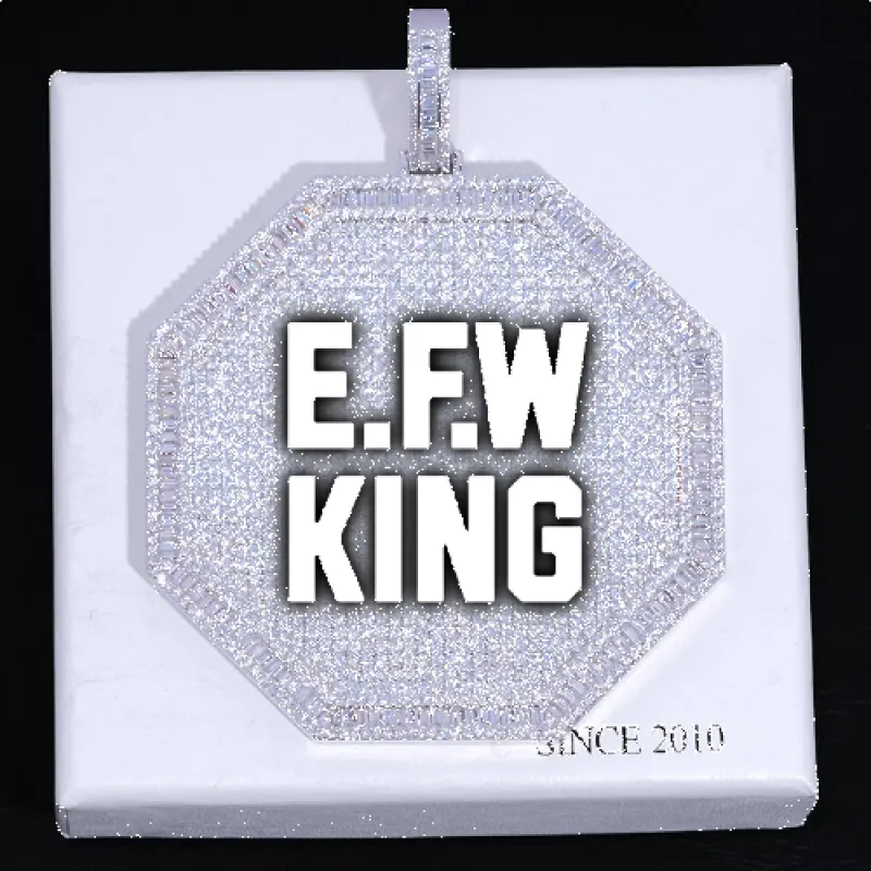 CUSTOM LETTER NECKLACE 3D BIG OCTAGON made by The GUU Shop