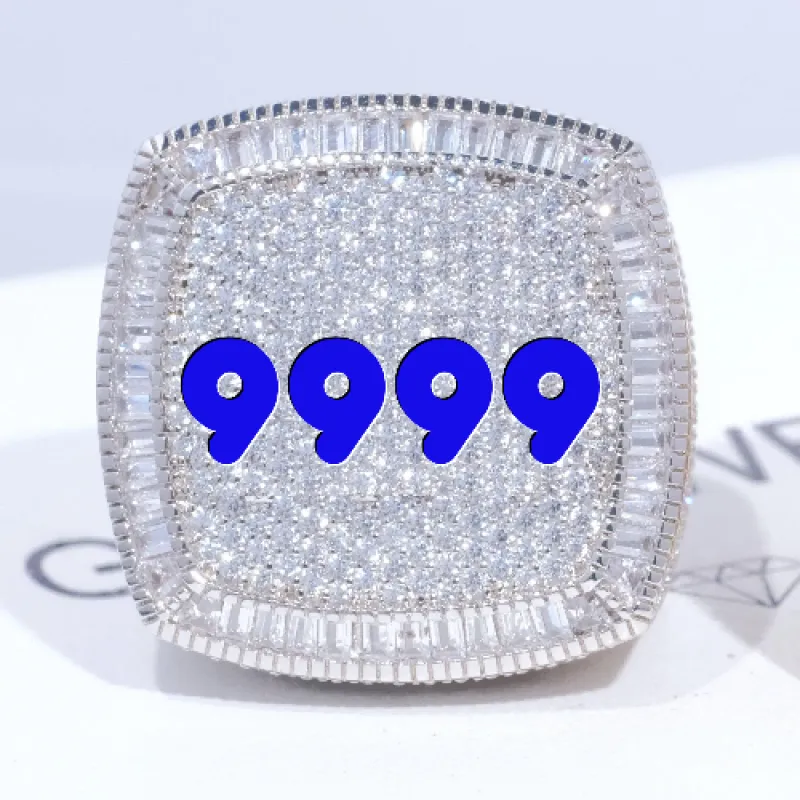 CUSTOM LETTER 3D ICED RING made by The GUU Shop