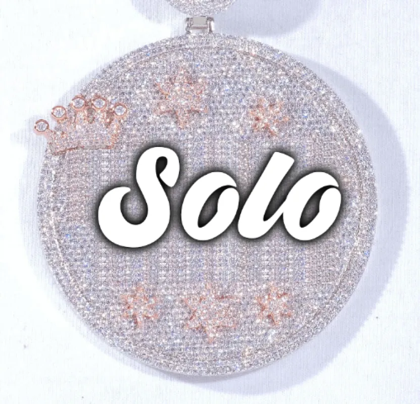 CUSTOM LETTER NECKLACE 3D BIG CROWN DISC made by The GUU Shop