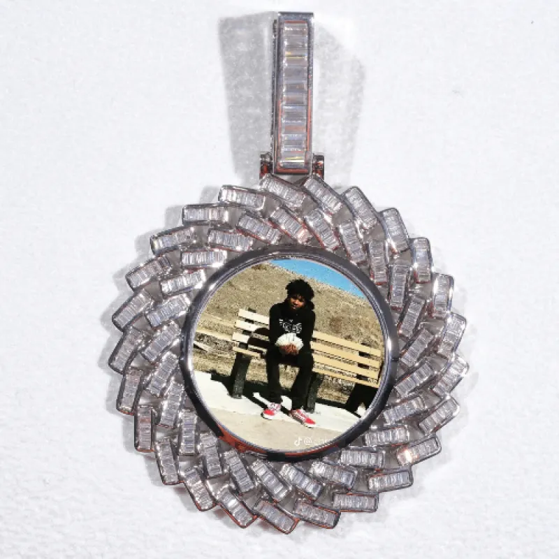Large 3D Baguette Custom Picture Pendant made by The GUU Shop