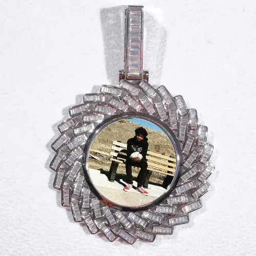 Large 3D Baguette Custom Picture Pendant sold by The GUU Shop