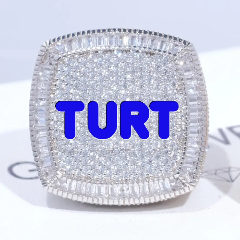 CUSTOM LETTER 3D ICED RING made by The GUU Shop