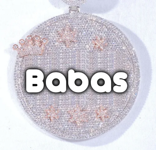 CUSTOM LETTER NECKLACE 3D BIG CROWN DISC sold by The GUU Shop