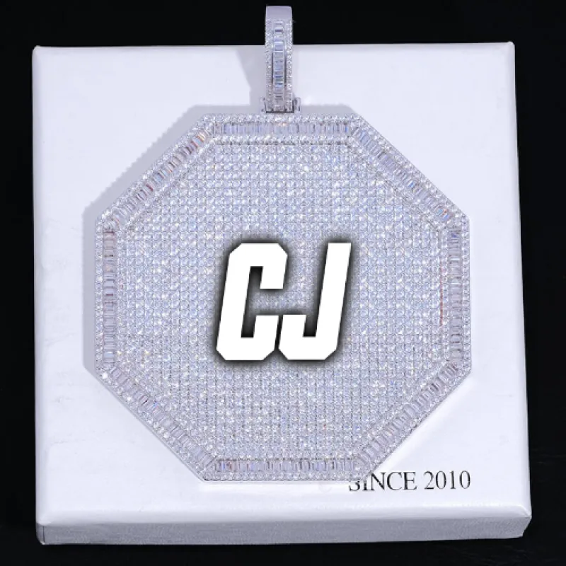 CUSTOM LETTER NECKLACE 3D BIG OCTAGON made by The GUU Shop