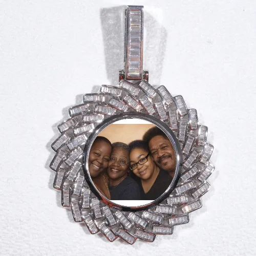 Large 3D Baguette Custom Picture Pendant sold by The GUU Shop