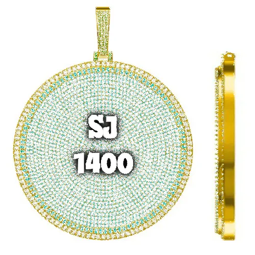 CUSTOM LETTER NECKLACE 3D BIG DISC sold by The GUU Shop