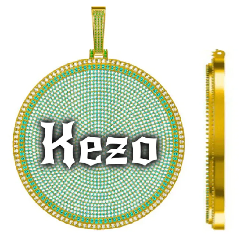 CUSTOM LETTER NECKLACE 3D BIG DISC made by The GUU Shop