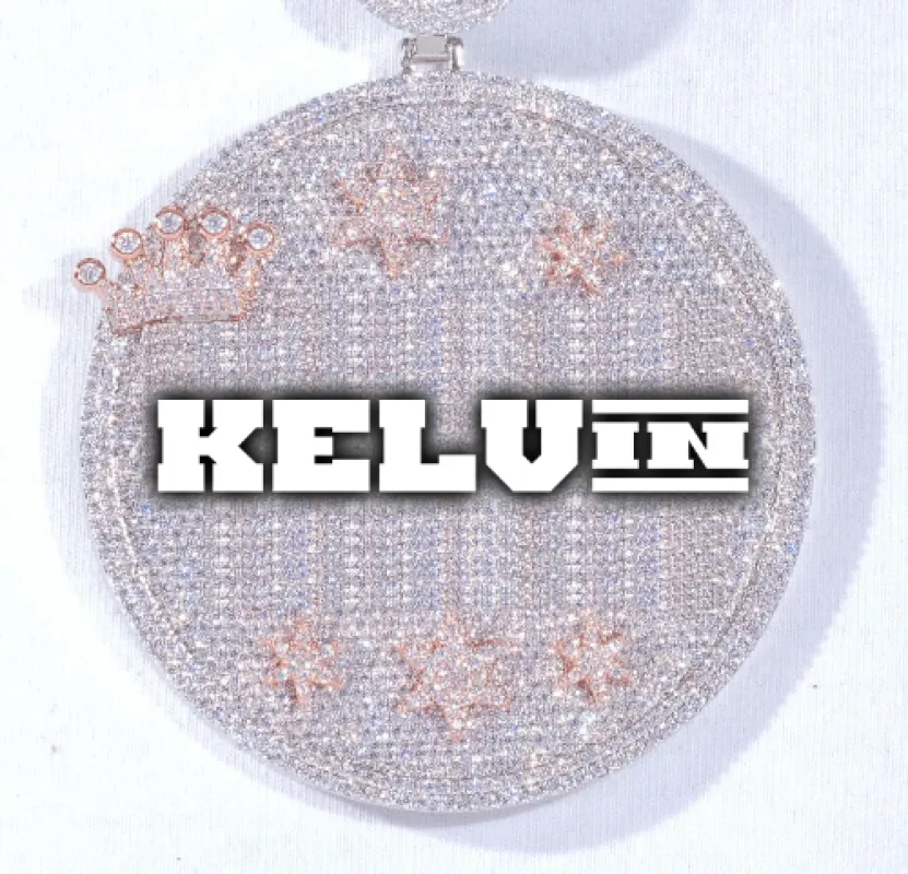 CUSTOM LETTER NECKLACE 3D BIG CROWN DISC made by The GUU Shop